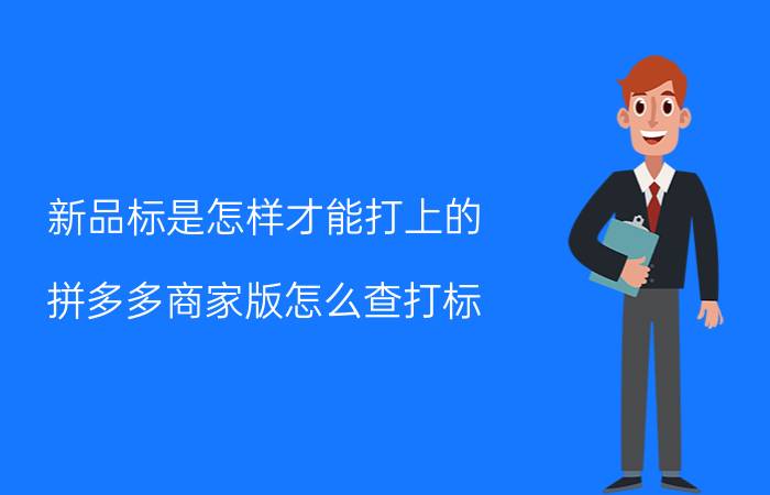 新品标是怎样才能打上的 拼多多商家版怎么查打标？